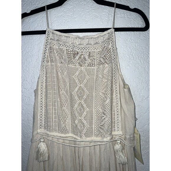 BOG Collective Lavanda Dress Bohemian Boho Crochet Cream Color NWTS $184 X - Picture 3 of 9